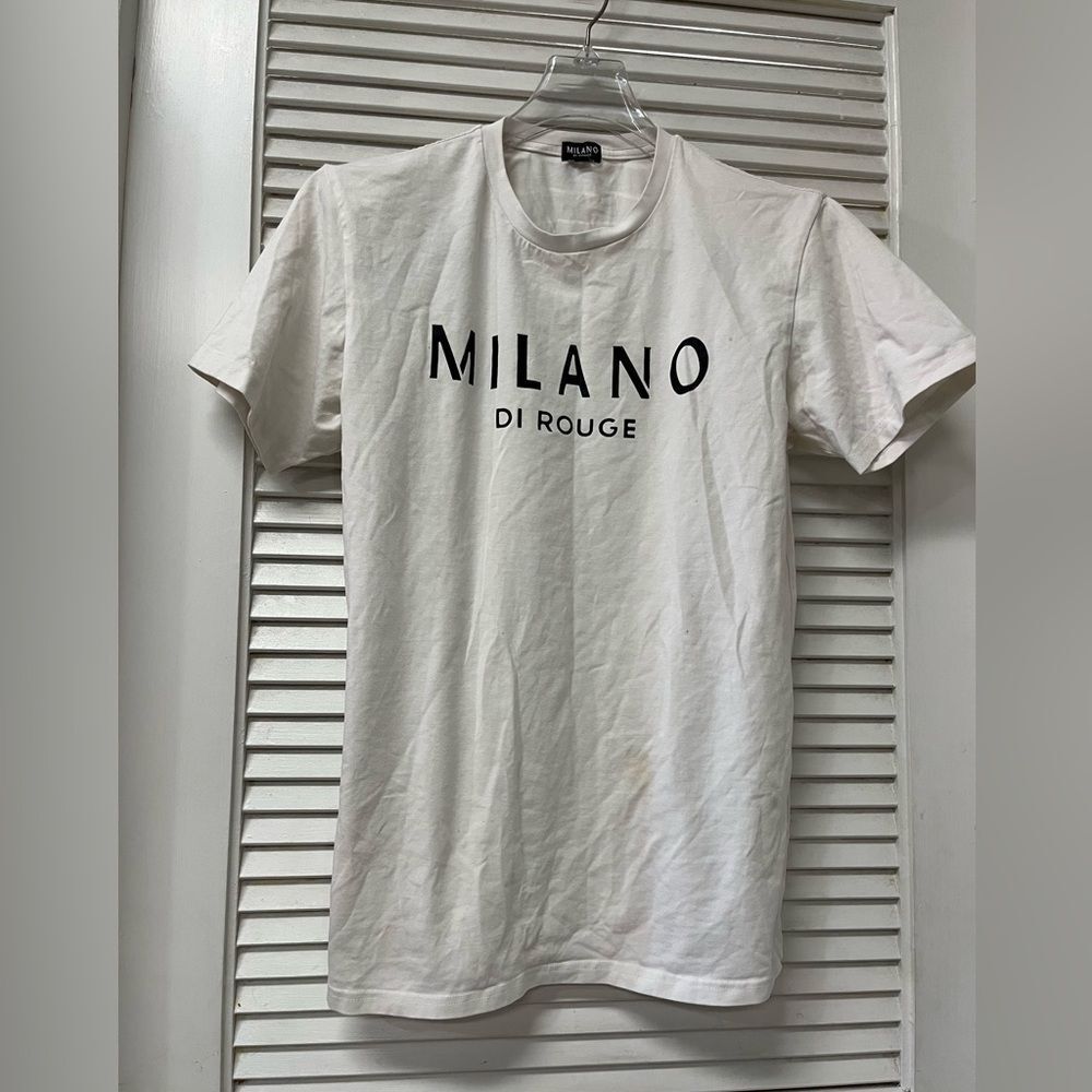Milano Di Rouge White Men's T-Shirt - Picture 4 of 6